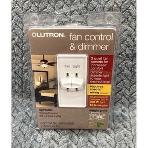 Lutron Fan Control & Dimmer - White S2-LFSQH-WH - Brand NEW & Sealed!